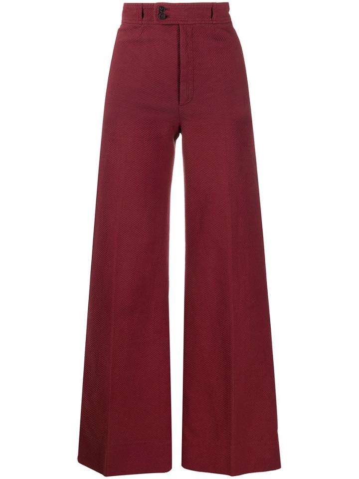Yves Saint Laurent Pre-owned 1970s High-waisted Trousers - Red