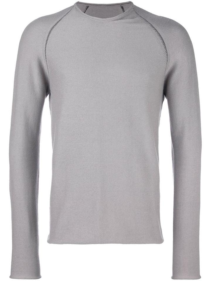 Label Under Construction Crew Neck Sweater, Men's, Size: Large, Grey, Cotton
