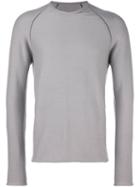 Label Under Construction Crew Neck Sweater, Men's, Size: Large, Grey, Cotton