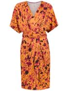 Tufi Duek Printed Short Sleeves Dress - Yellow & Orange