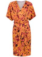 Tufi Duek Printed Short Sleeves Dress - Yellow & Orange