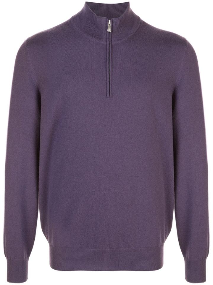 Brunello Cucinelli Cashmere Half-zip Jumper - Purple