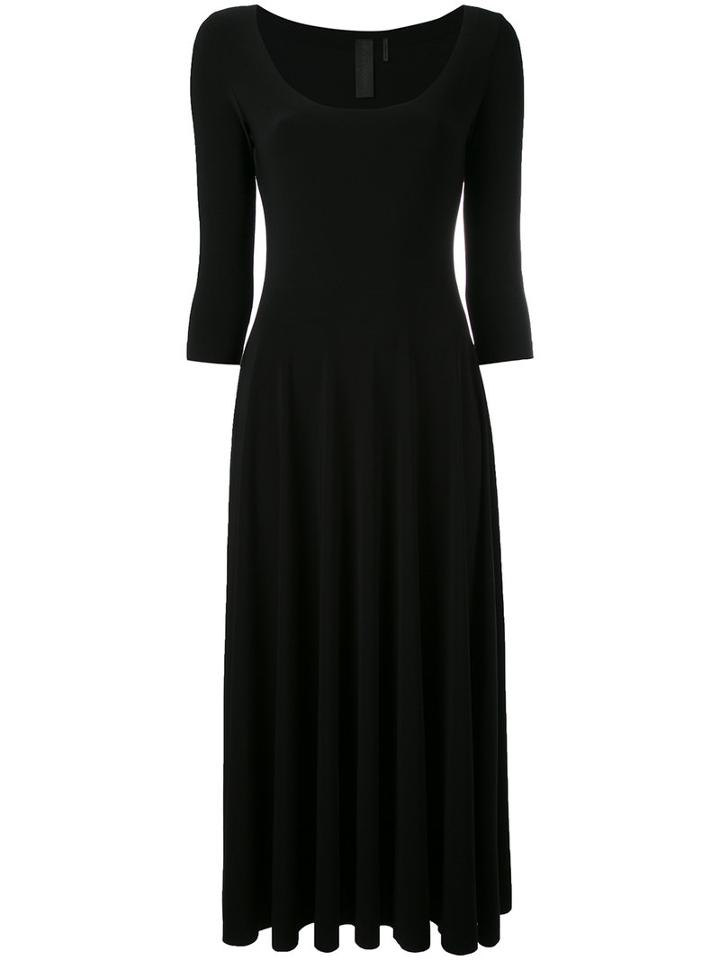 Norma Kamali - Scoop Neck Midi Dress - Women - Polyester/spandex/elastane - Xs, Black, Polyester/spandex/elastane