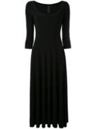 Norma Kamali - Scoop Neck Midi Dress - Women - Polyester/spandex/elastane - Xs, Black, Polyester/spandex/elastane