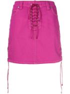Unravel Project Side Tie Fastenings Skirt - Pink & Purple