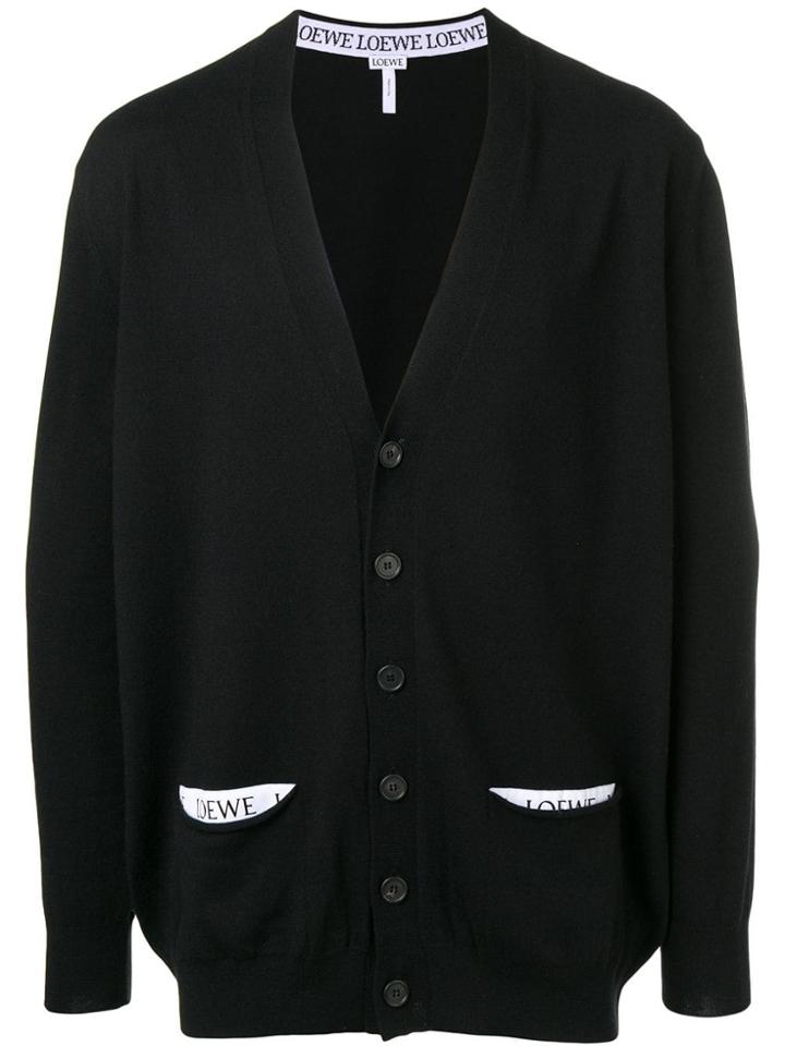Loewe Front Logo Pockets Cardigan - Black