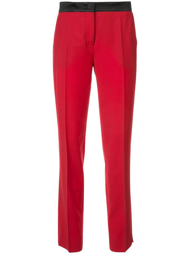 Derek Lam Drake Trouser With Contrast Satin Waistband - Red