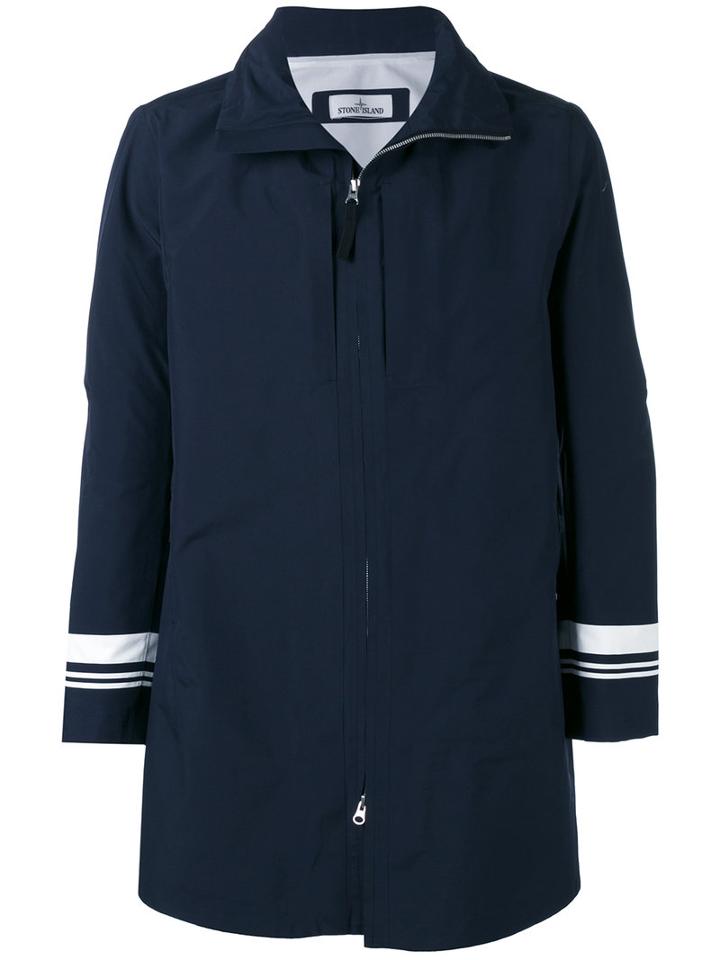 Stone Island - Marina Stripe Tank Shield Coat - Men - Polyester/polyurethane Resin - S, Blue, Polyester/polyurethane Resin