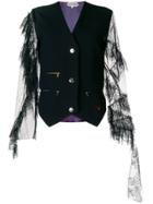 Giacobino Lace Sleeve Waistcoat - Black