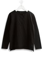 Lost And Found Kids Placket Top, Boy's, Size: 6 Yrs, Black