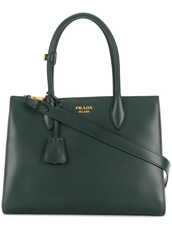Prada Bibliotheque Tote Bag - Green