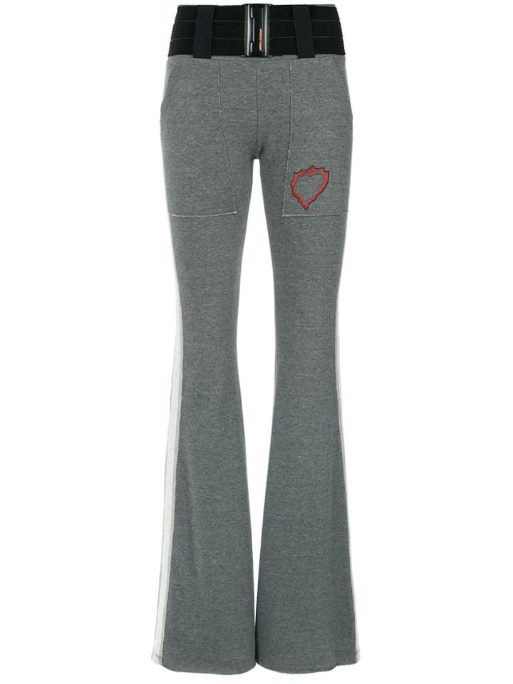 Andrea Bogosian Embroidery Flared Trousers - Grey