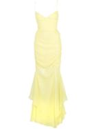 Nicholas Ruched Slip Dress - Yellow