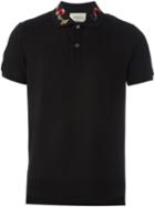 Gucci Snake Embroidery Polo Shirt, Size: Small, Black, Cotton/spandex/elastane/polyester