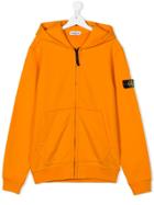 Stone Island Junior Teen Full-zip Hoodie - Yellow & Orange
