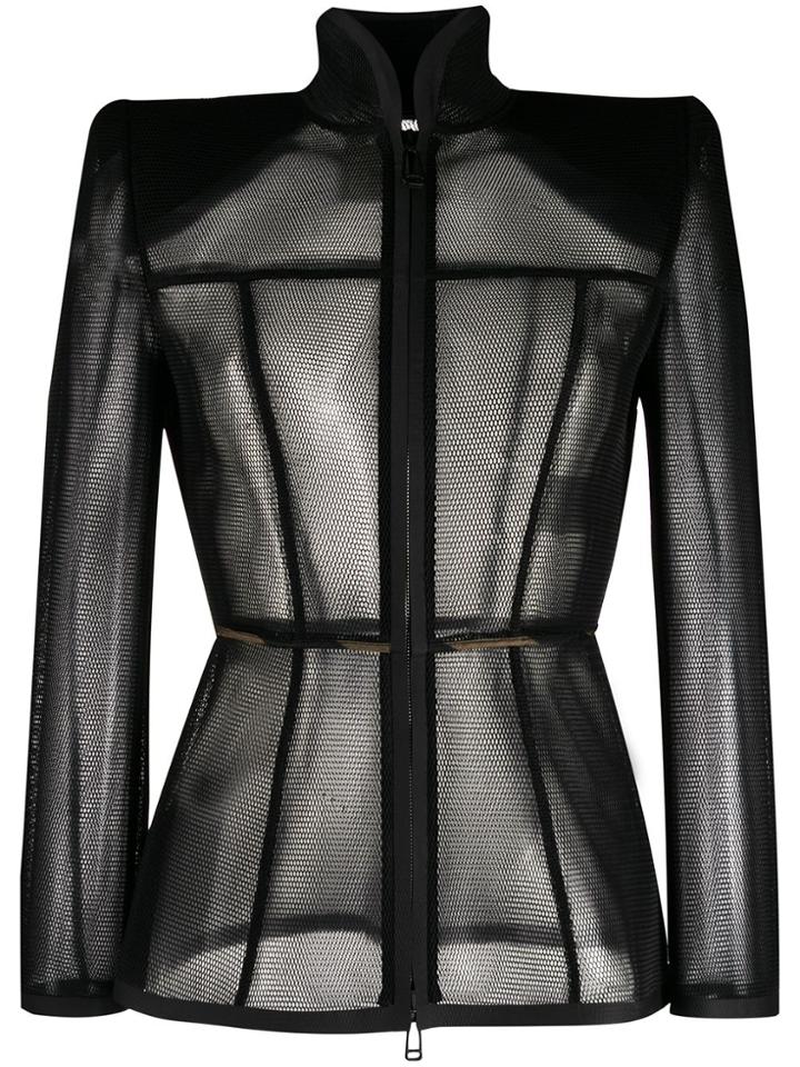 Fendi Mesh Long-sleeved Top - Black
