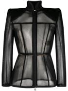 Fendi Mesh Long-sleeved Top - Black