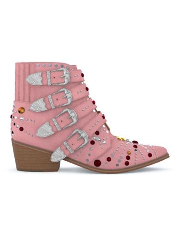 Toga Pulla Elvis Crystal Boots - Pink