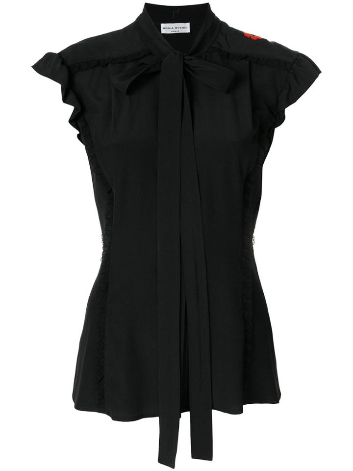 Sonia Rykiel Floral Embroidered Blouse - Black