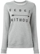 Zoe Karssen Embroidered 'rebel Without' Sweatshirt, Women's, Size: Large, Grey, Cotton/polyester