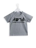 Comme Des Garçons Play Kids Play Print T-shirt, Boy's, Size: 6 Yrs, Grey
