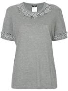 Chanel Pre-owned Tweed-trim Short-sleeve T-shirt - Grey