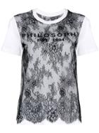 Philosophy Di Lorenzo Serafini Lace Overlay Logo T-shirt - White