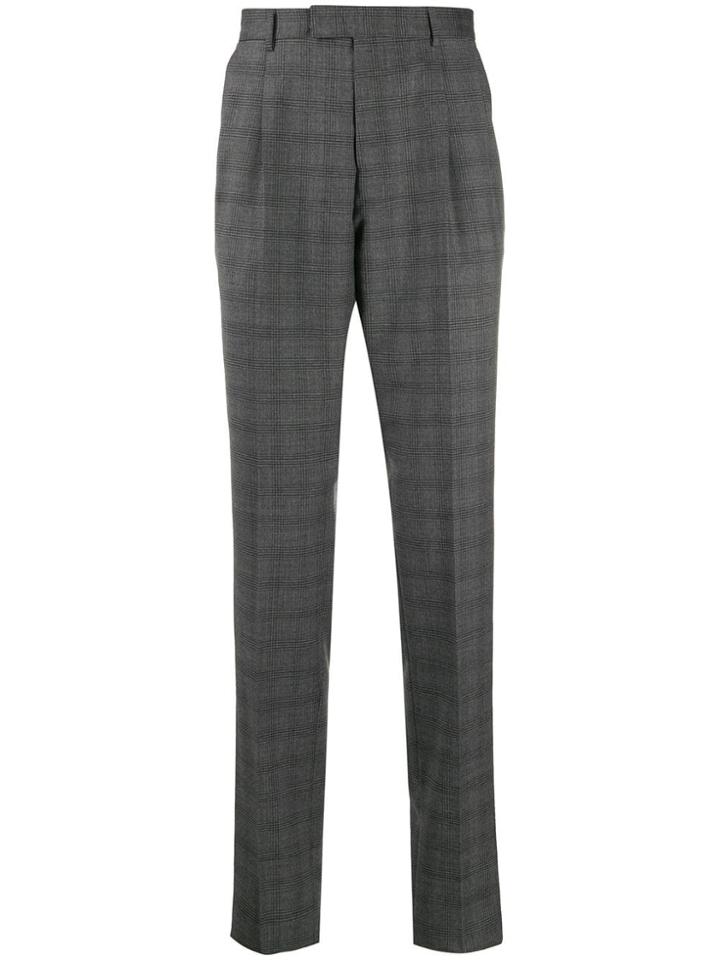 Z Zegna Tailored Check Trousers - Grey