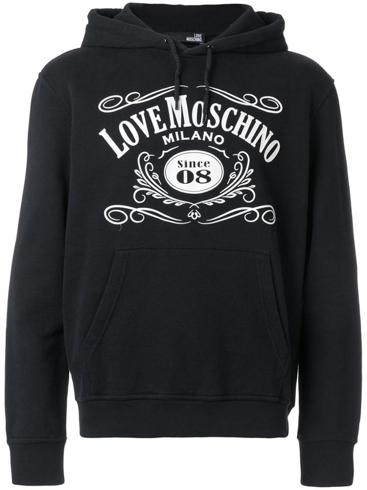 Love Moschino Graphic Print Hoodie - Black