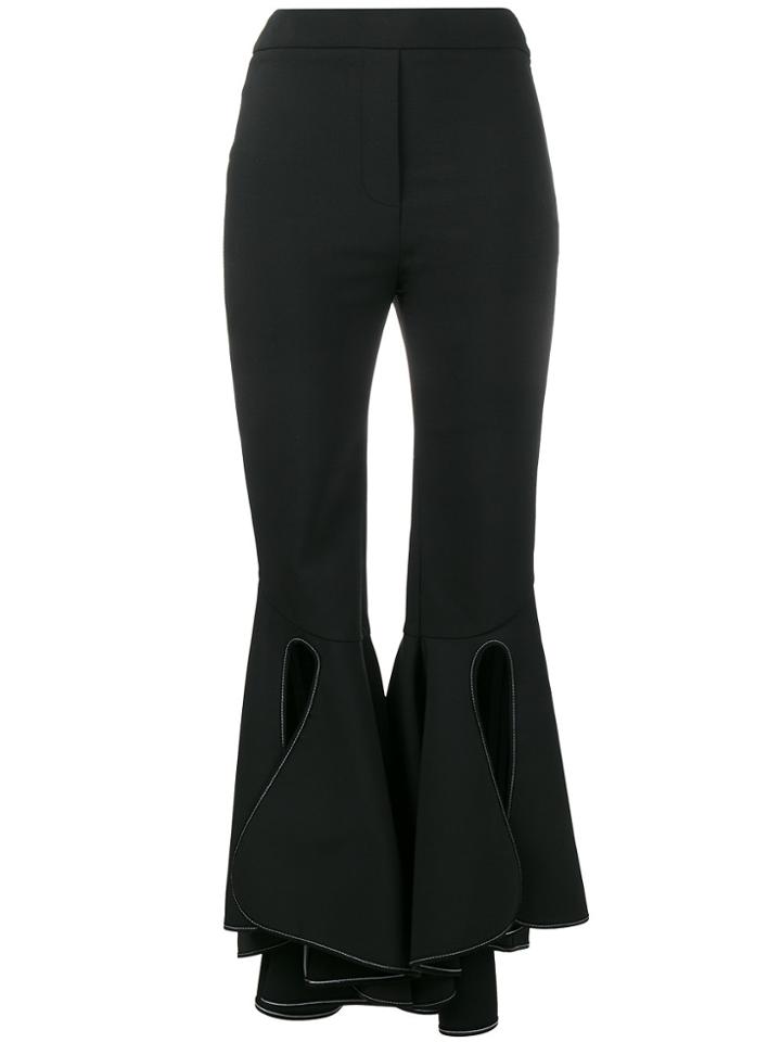 Ellery High Waisted Fitted Flared Trousers - Black