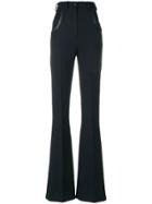 Ellery High Waisted Fitted Flared Trousers - Black