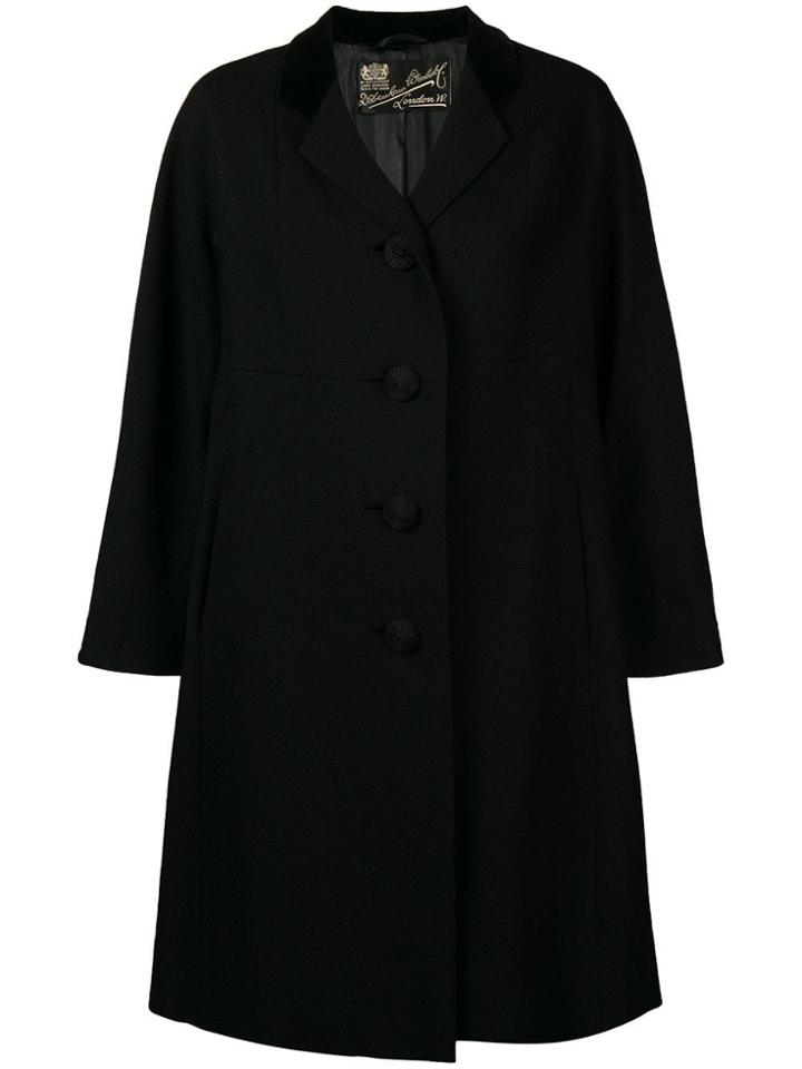 William Vintage 1965 Flared Midi Coat - Black