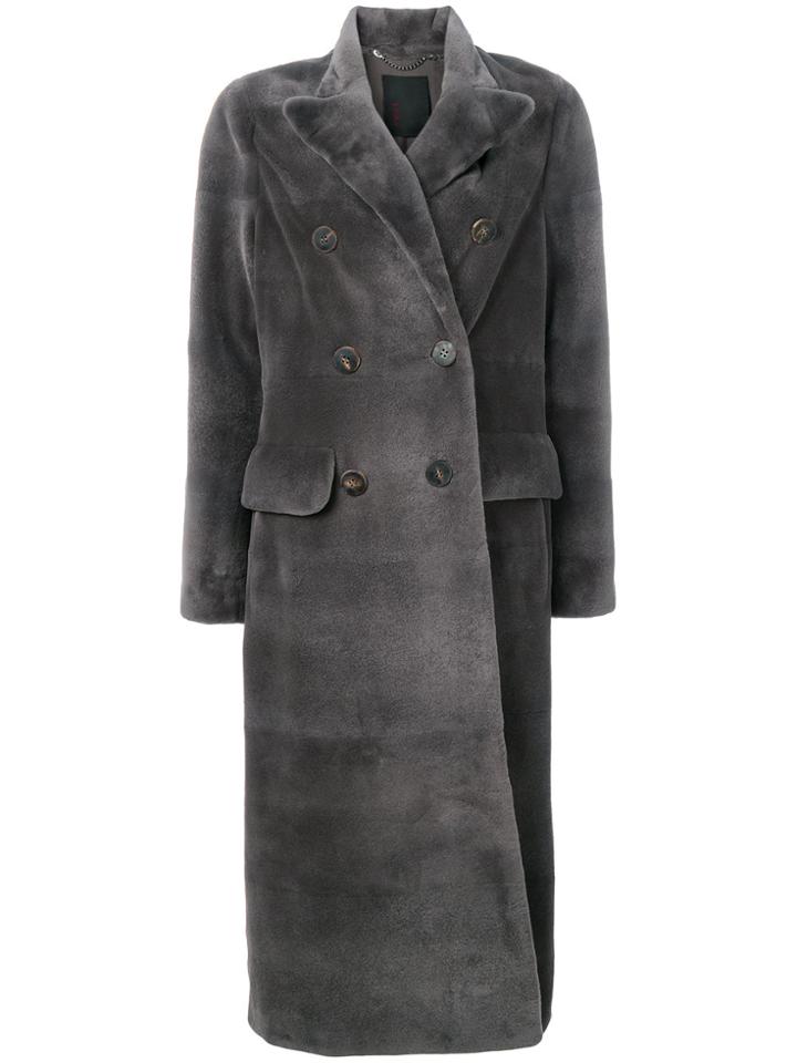 Liska Double-breasted Coat - Grey