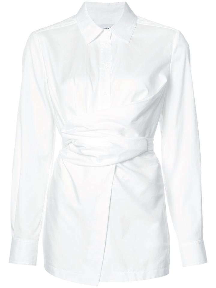 Yigal Azrouel Belted Shirt, Women's, Size: 2, White, Cotton