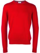 Moncler Classic Knit Sweater, Men's, Size: Medium, Red, Virgin Wool