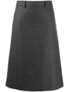 Prada Checked A-line Skirt - Grey