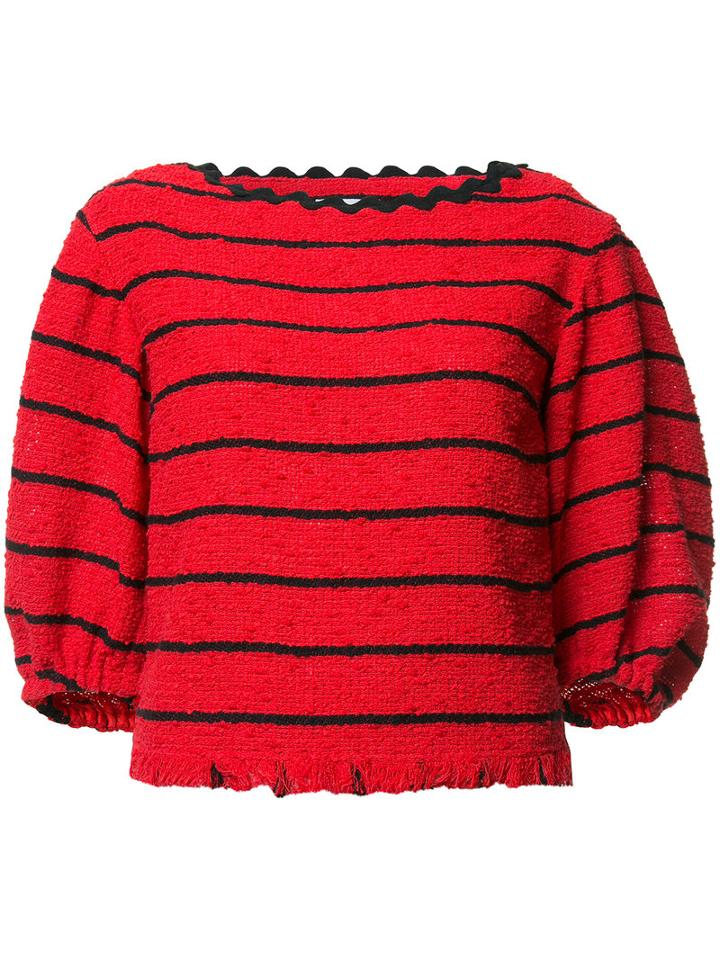 Sonia Rykiel Striped Loose-fit Jumper, Women's, Size: 36, Red, Cotton/polyamide/acrylic