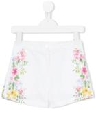 Lapin House - Side Floral Print Shorts - Kids - Cotton/spandex/elastane - 6 Yrs, White