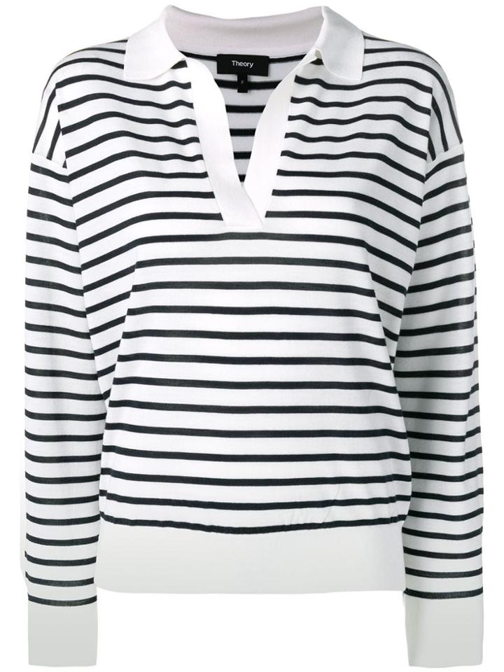 Theory Striped Knitted Top - White