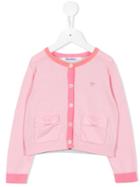 Familiar Contrast Trim Cardigan, Girl's, Size: 6 Yrs, Pink/purple