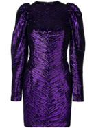 Alexandre Vauthier Fitted Sequin Dress - Purple