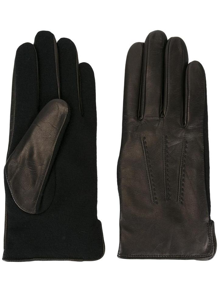 A.p.c. Panelled Gloves, Men's, Size: 9, Black, Sheep Skin/shearling/nylon/wool