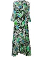 Diane Von Furstenberg Tiger Lily Print Wrap Dress - Black