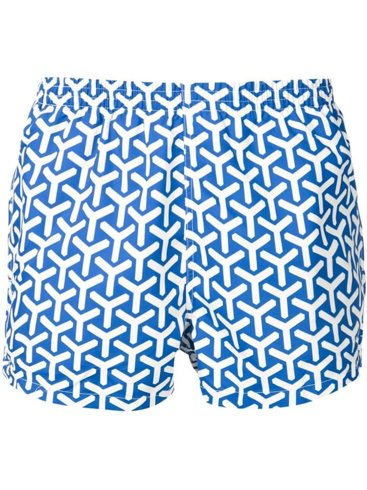 Timo Trunks All-over Y Print Swim Shorts - Blue