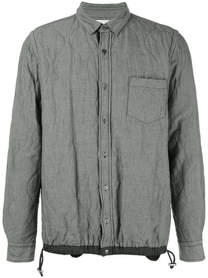 Sacai Quilted Shirt Jacket, Men's, Size: 3, Grey, Cotton/linen/flax/polyester