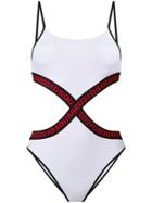 Dsquared2 Logo Tape Swimsuit - White