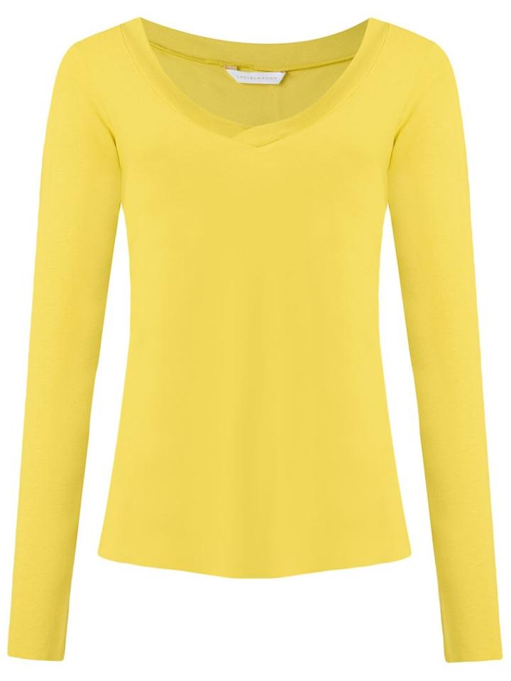 Lygia & Nanny V-neck Blouse, Women's, Size: 46, Yellow/orange, Cotton/spandex/elastane