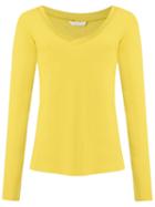 Lygia & Nanny V-neck Blouse, Women's, Size: 46, Yellow/orange, Cotton/spandex/elastane