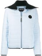 Roberto Cavalli Logo Patch Padded Jacket - Blue