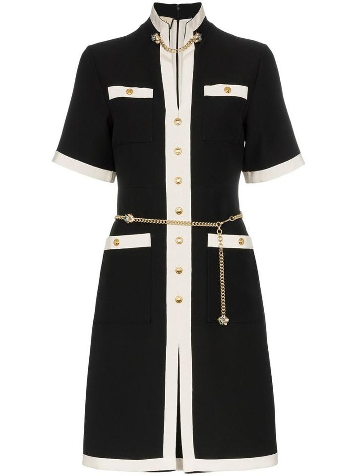 Gucci Button-down Chain Detail Wool Dress - Black